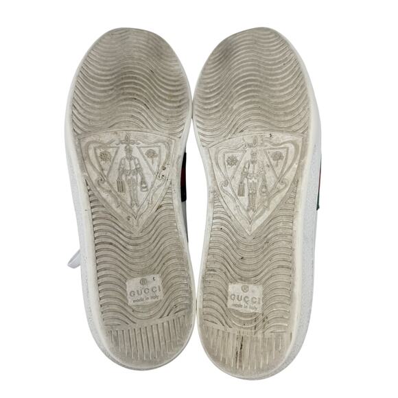 Gucci Ace Bee Embroidered Leather Sneakers White Size 39.5 US 9.5 - Picture 9 of 10